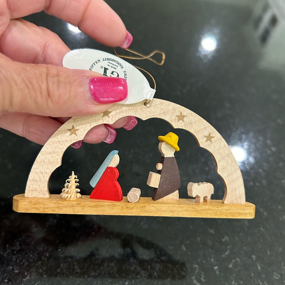 German Arch Xmas Nativity Ornament